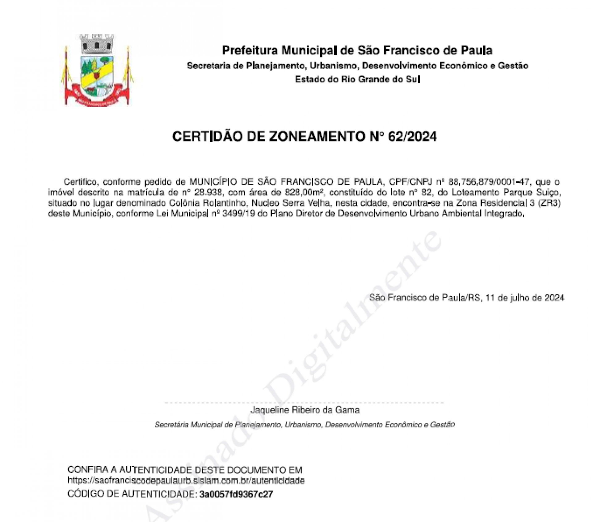 Terreno 883m2 próximo ao lago são bernardo